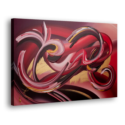 Crimson Whirlwind Red Abstract Side - Canvas Wall Art
