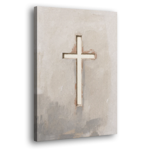 Cross Canvas Painting of Light Through Plaster - Canvas Wall Art - Side