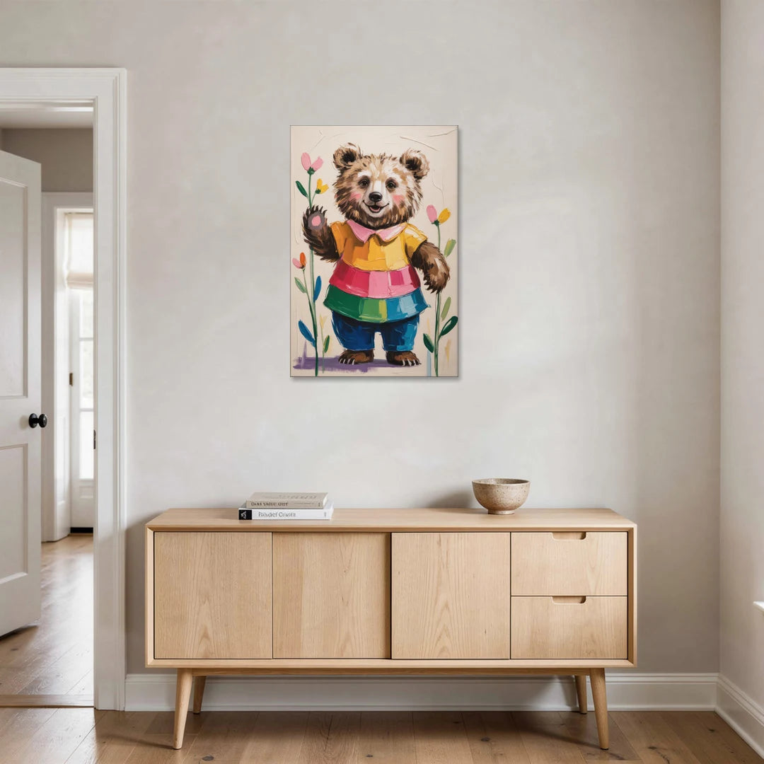 Cuddly Bear Nursery Rhyme - Canvas Wall Art - Coffee Table - 24x36