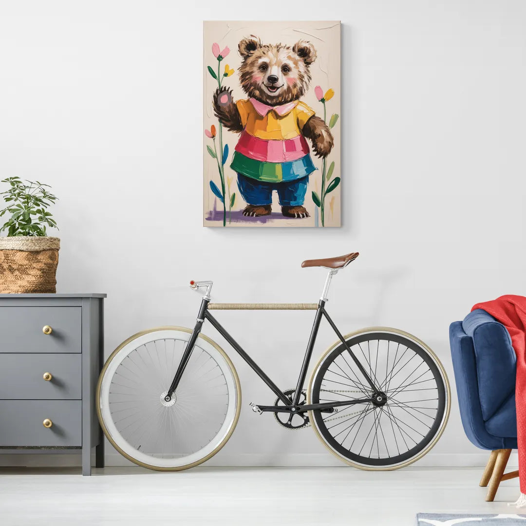Cuddly Bear Nursery Rhyme - Canvas Wall Art Living Room