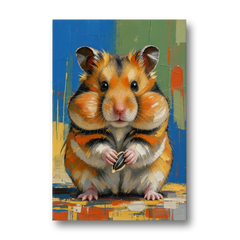 Cute Animal Wall Art of a Stuffed Cheek Hamster - Canvas Wall Art - Front