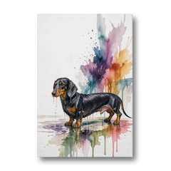 Dachshund Bathroom Wall Art Fresh from the Bath - Canvas Wall Art - Front