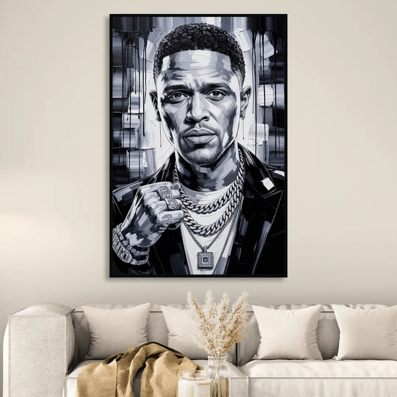 Daily Smile Living Room - Black Canvas Wall Art