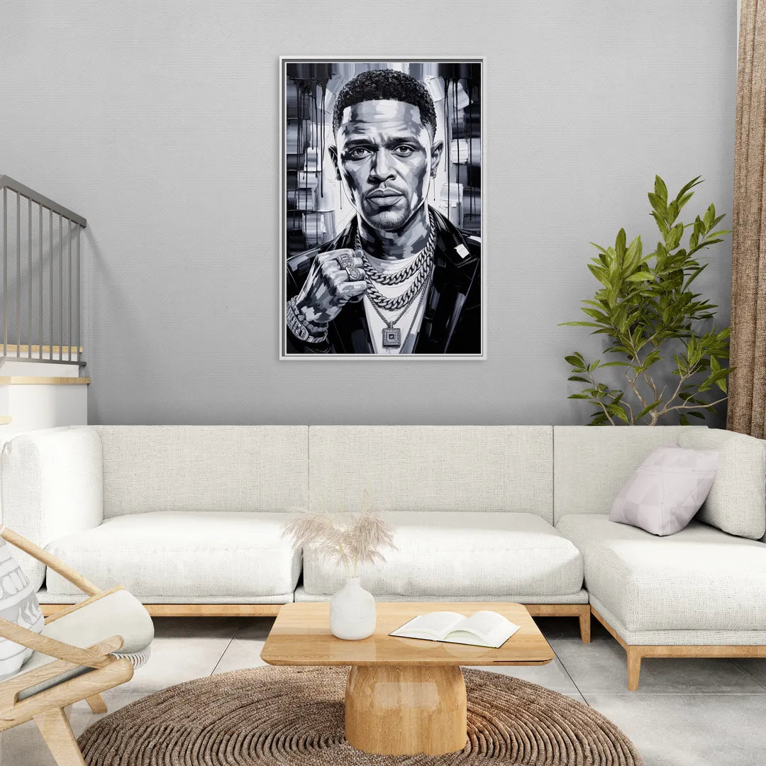 Daily Smile - Living Room White Frame Canvas