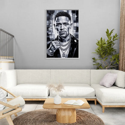 Daily Smile - Living Room White Frame Canvas