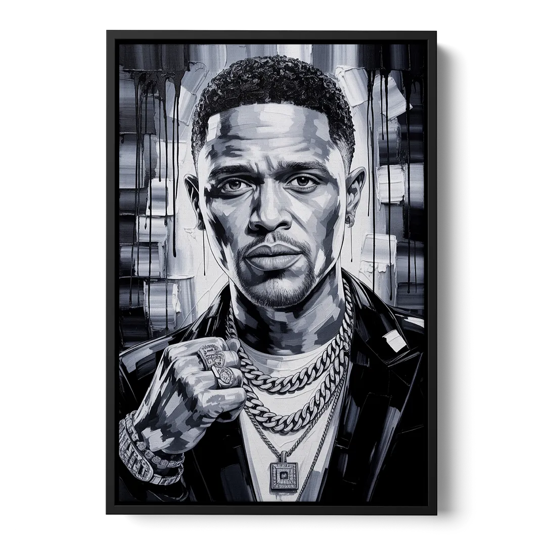 Daily Smile Front - Black Canvas Wall Art