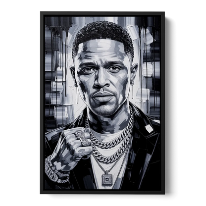 Daily Smile Front - Black Canvas Wall Art