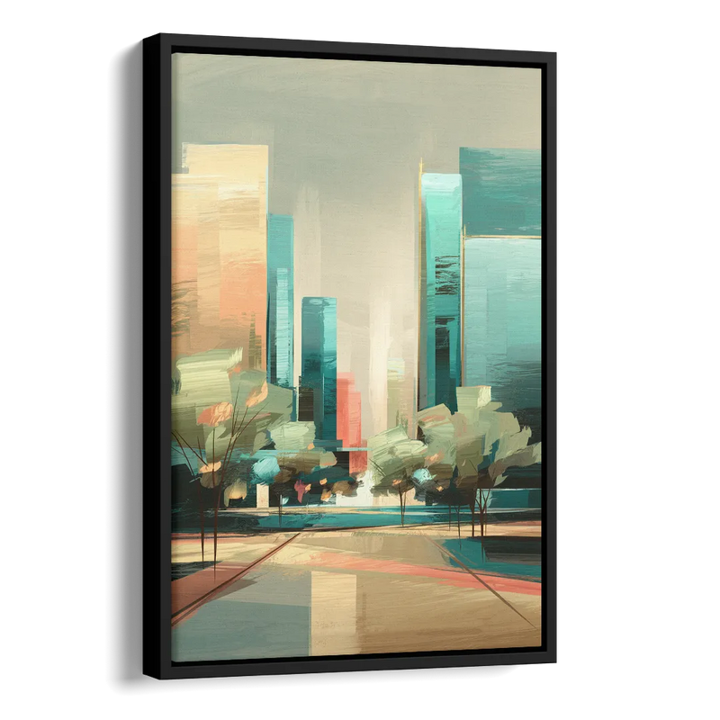 Dallas Arts District Side - Black Canvas Wall Art