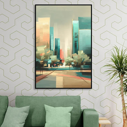Dallas Arts District Living Room - Black Canvas Wall Art