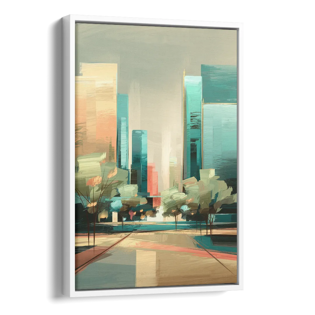 Dallas Arts District Side - White Canvas Wall Art