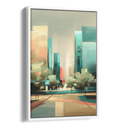 Dallas Arts District Side - White Canvas Wall Art