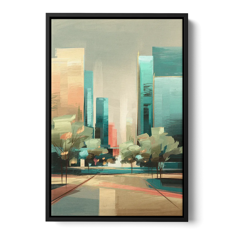 Dallas Arts District Front - Black Canvas Wall Art