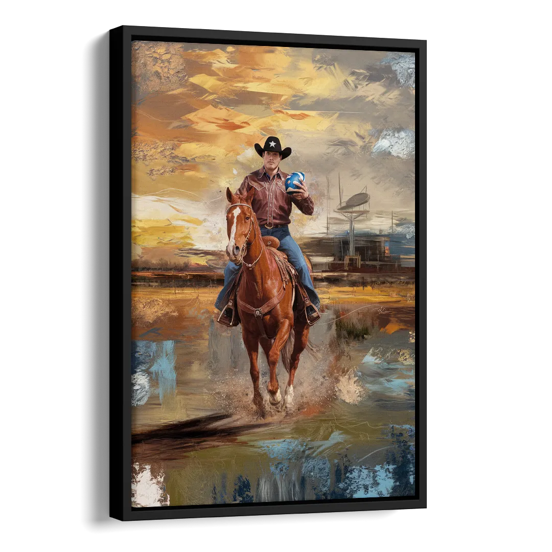 Dallas Cowboy Culture Side - Black Canvas Wall Art