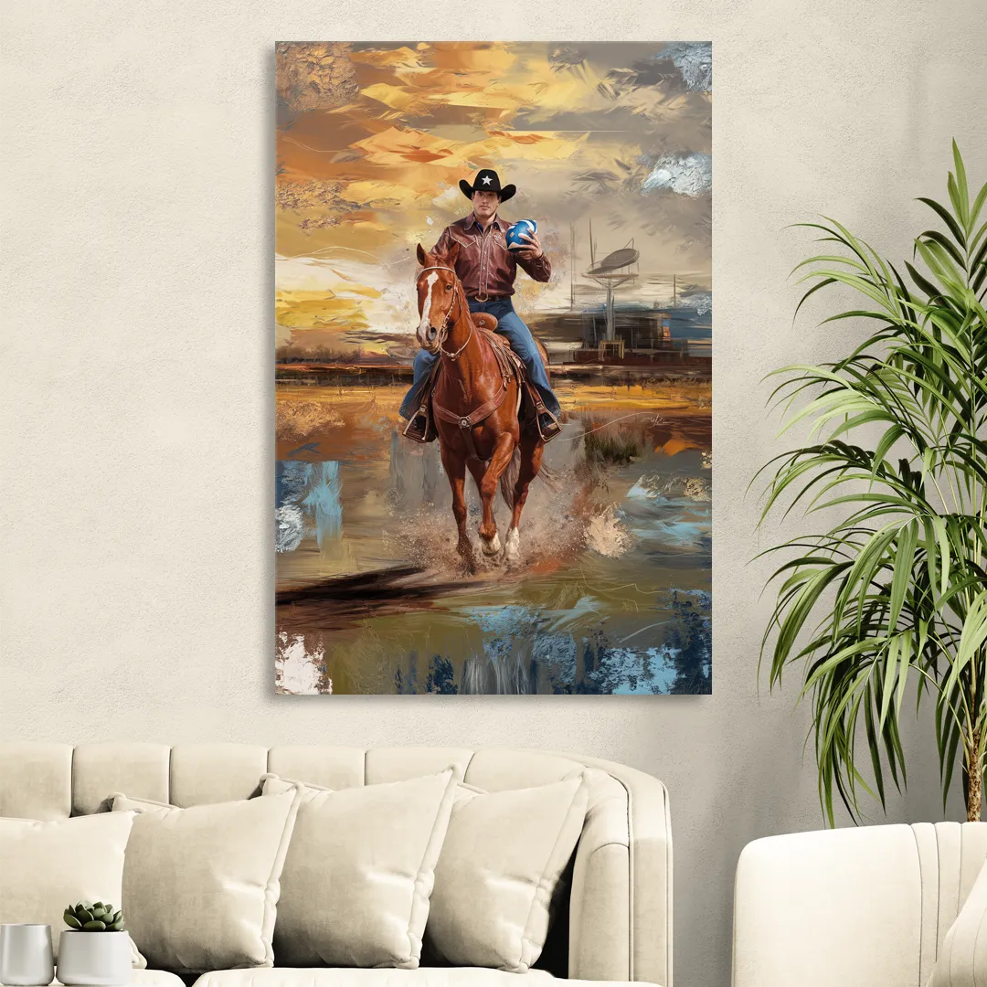 Dallas Cowboy Culture Sitting Room - Canvas Wall Art