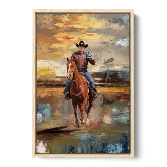 Dallas Cowboy Culture - Oak Framed Canvas Wall Art - Front