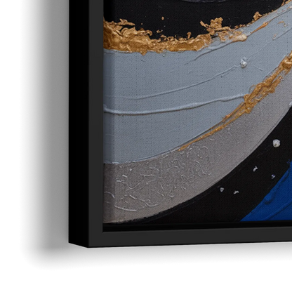 Dallas Cowboys Abstraction Energetic Team Spirit in Blue  Silver - Close-Up Black Frame Canvas