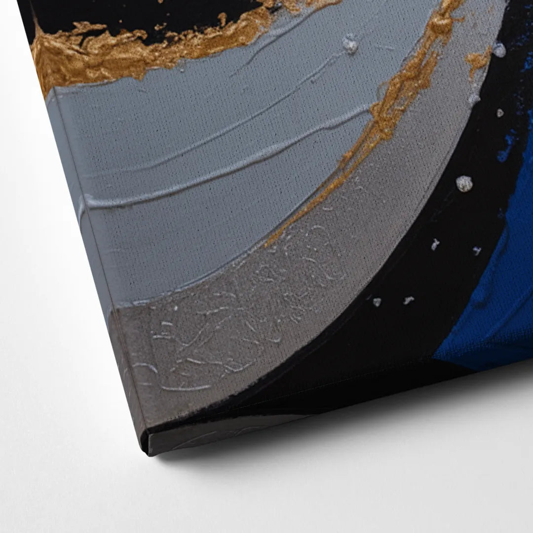 Dallas Cowboys Abstraction Energetic Team Spirit in Blue  Silver Canvas Close Up