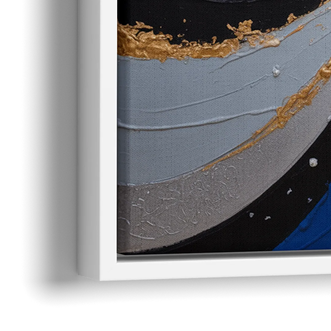 Dallas Cowboys Abstraction Energetic Team Spirit in Blue  Silver - Close-Up White Frame Canvas