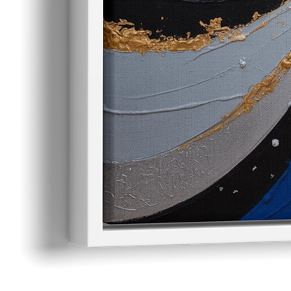 Dallas Cowboys Abstraction Energetic Team Spirit in Blue  Silver - Close-Up White Frame Canvas