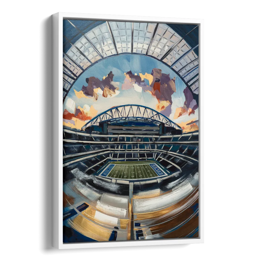 Dallas Cowboys Stadium Side - White Canvas Wall Art