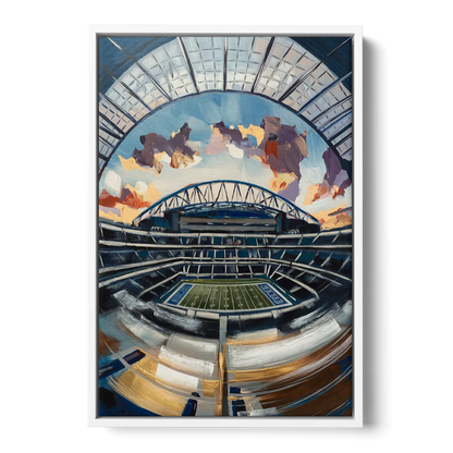 Dallas Cowboys Stadium Front - White Canvas Wall Art