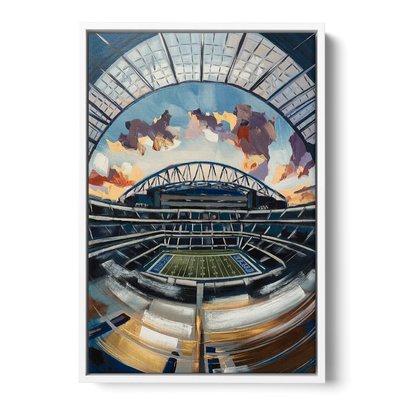 Dallas Cowboys Stadium Front - White Canvas Wall Art