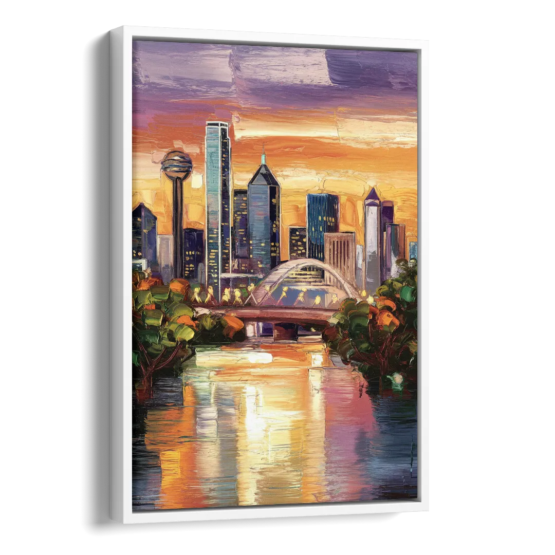 Dallas Cultural Heritage Side - White Canvas Wall Art