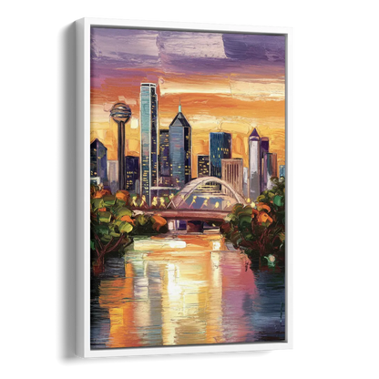 Dallas Cultural Heritage Side - White Canvas Wall Art