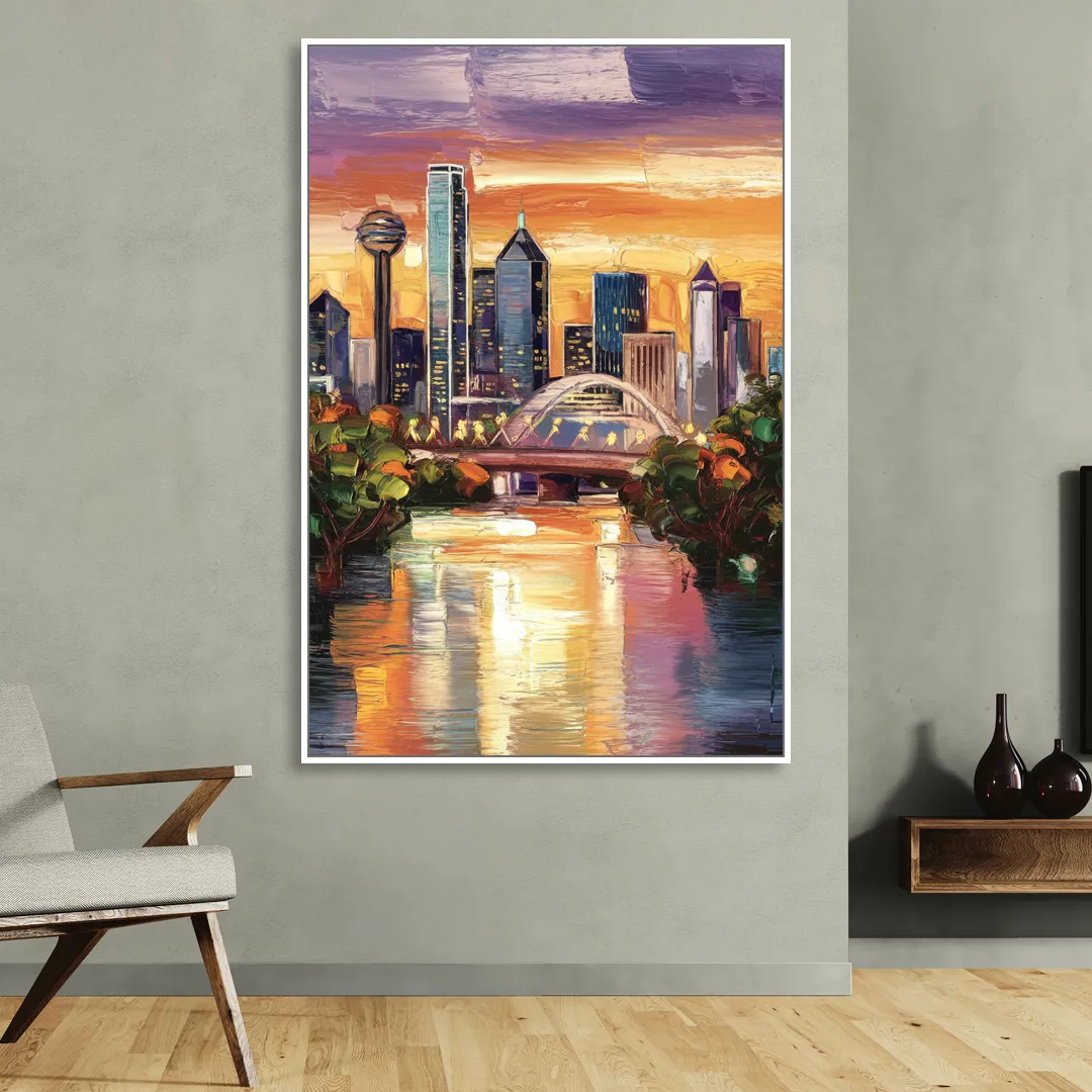 Dallas Cultural Heritage Living Room - White Canvas Wall Art