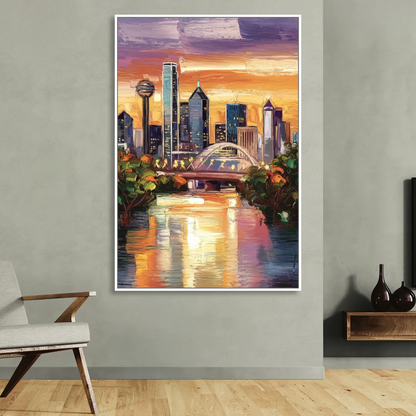 Dallas Cultural Heritage Living Room - White Canvas Wall Art
