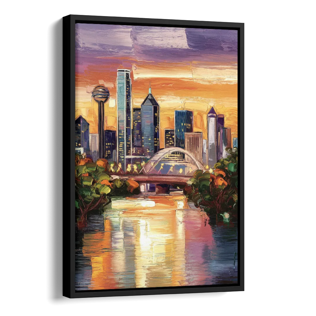 Dallas Cultural Heritage Side - Black Canvas Wall Art