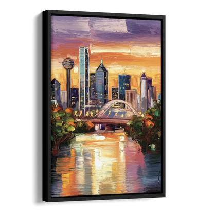 Dallas Cultural Heritage Side - Black Canvas Wall Art