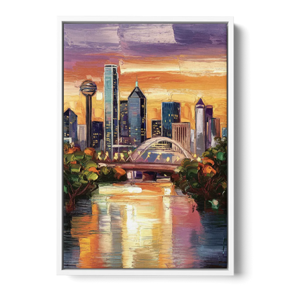Dallas Cultural Heritage Front - White Canvas Wall Art