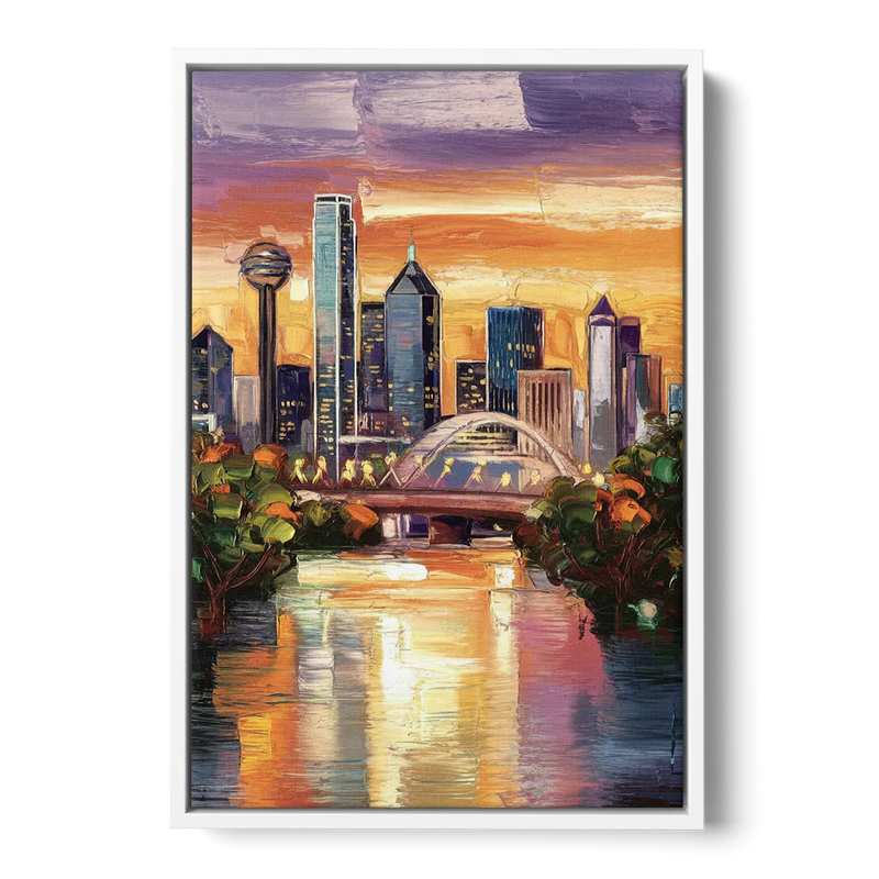 Dallas Cultural Heritage Front - White Canvas Wall Art