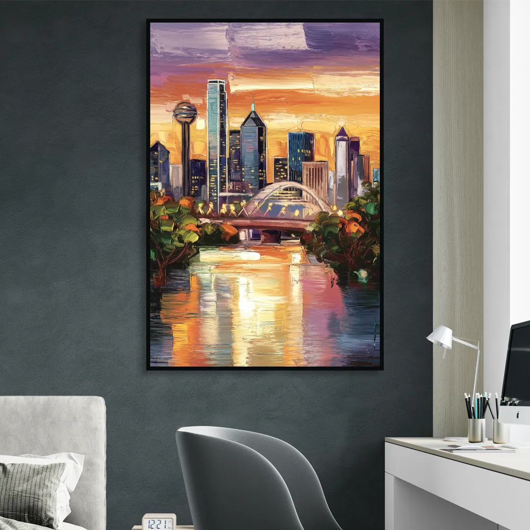 Dallas Cultural Heritage Living Room - Black Canvas Wall Art