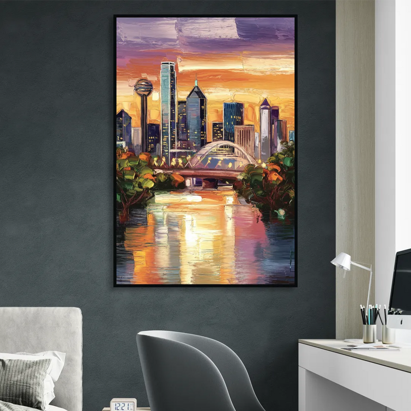 Dallas Cultural Heritage Living Room - Black Canvas Wall Art