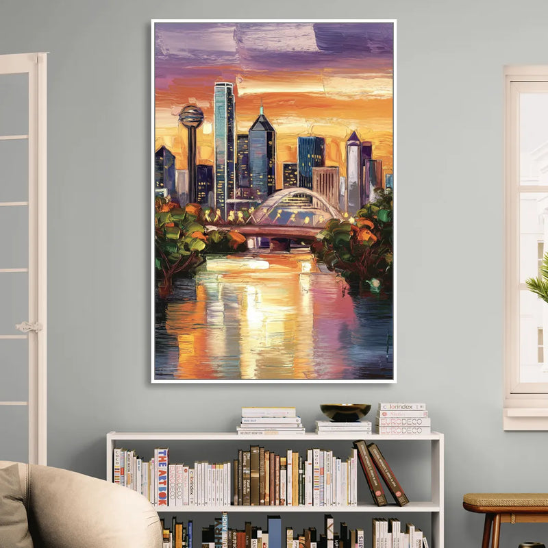 Dallas Cultural Heritage Sitting Room - White Canvas Wall Art