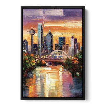 Dallas Cultural Heritage Front - Black Canvas Wall Art
