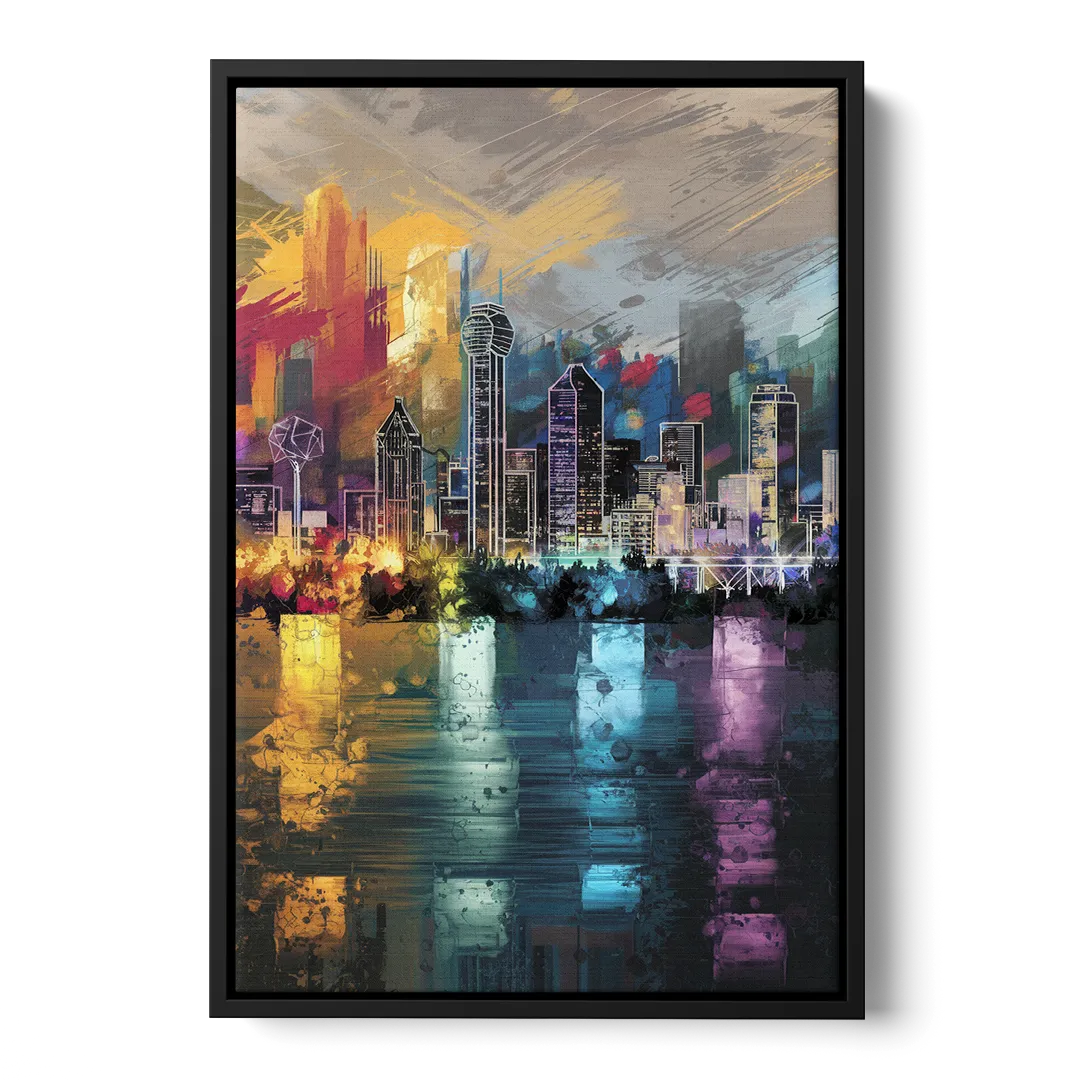 Dallas Design District Front - Black Canvas Wall Art