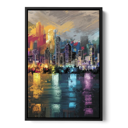 Dallas Design District Front - Black Canvas Wall Art