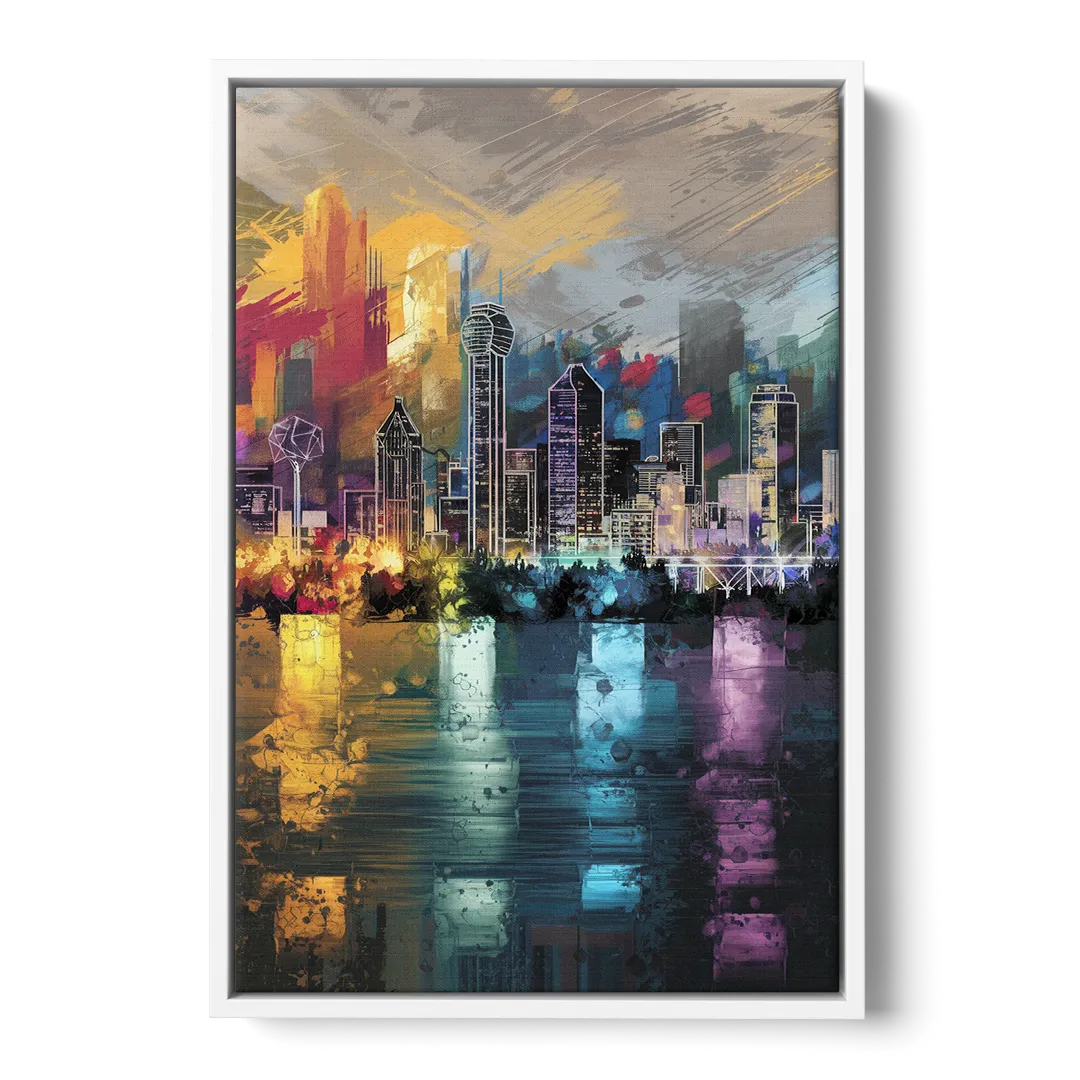 Dallas Design District Front - White Canvas Wall Art