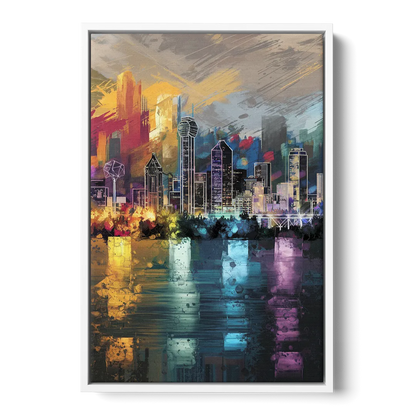 Dallas Design District Front - White Canvas Wall Art