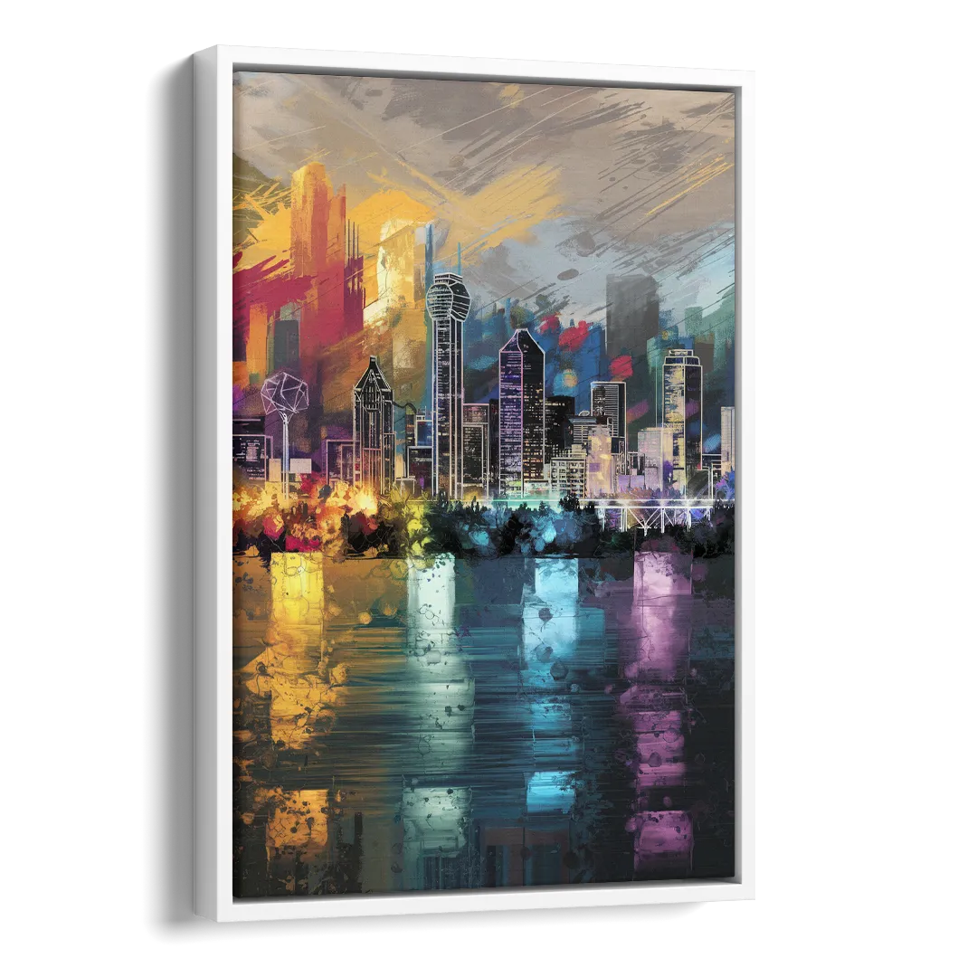 Dallas Design District Side - White Canvas Wall Art