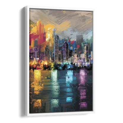 Dallas Design District Side - White Canvas Wall Art