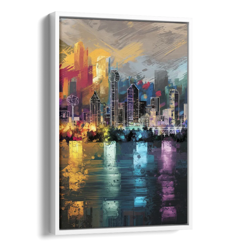 Dallas Design District Side - White Canvas Wall Art