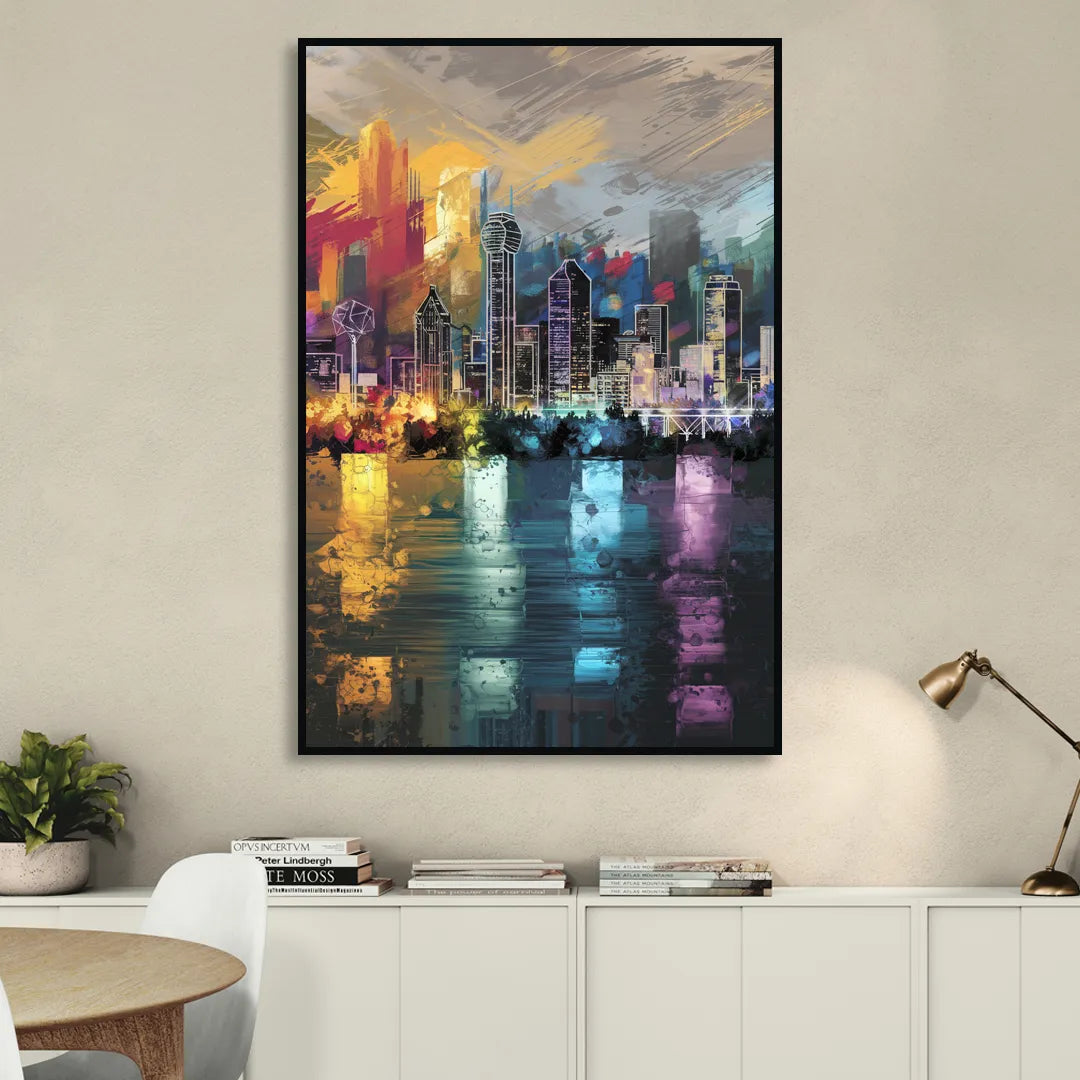 Dallas Design District Sitting Room - Black Canvas Wall Art