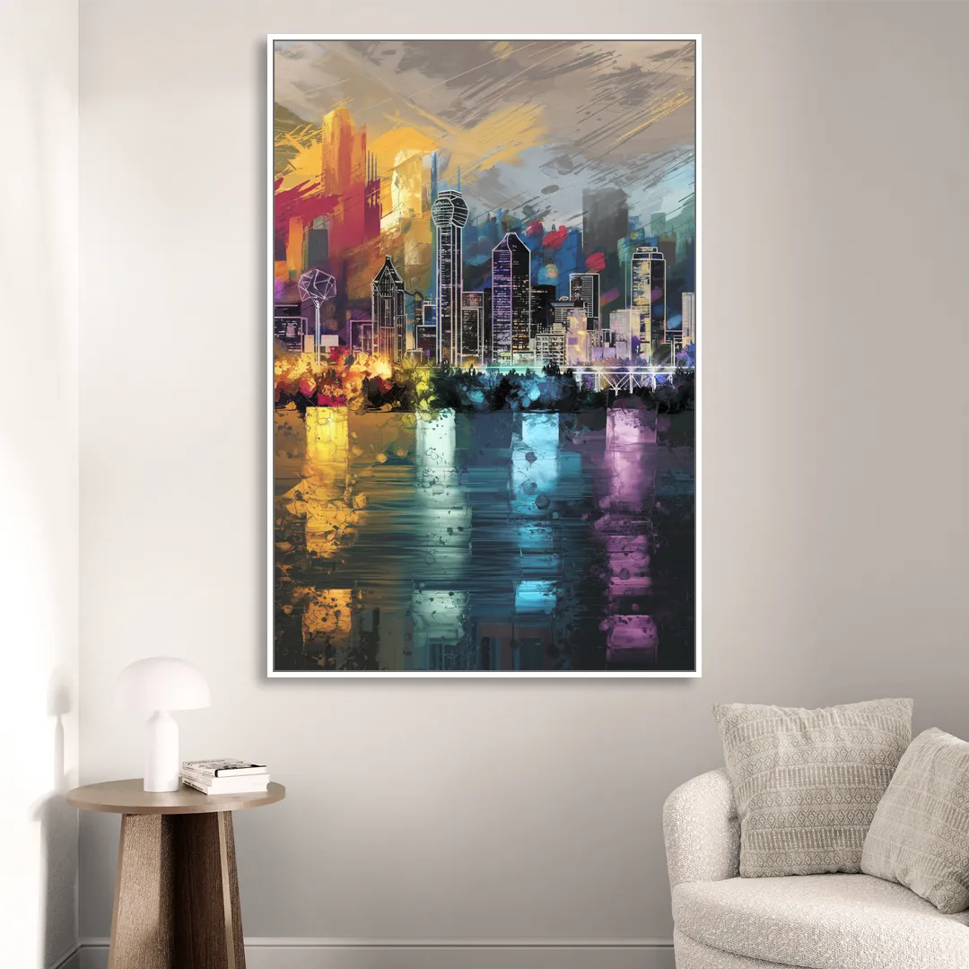 Dallas Design District Sitting Room - White Canvas Wall Art