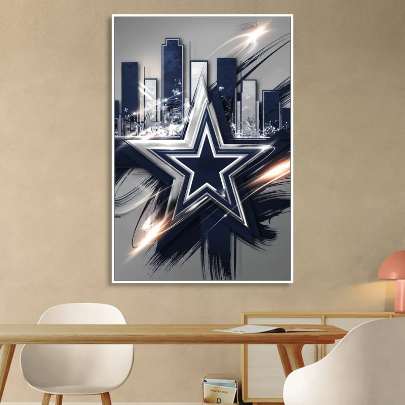 Dallas FC Team Spirit Living Room - White Canvas Wall Art