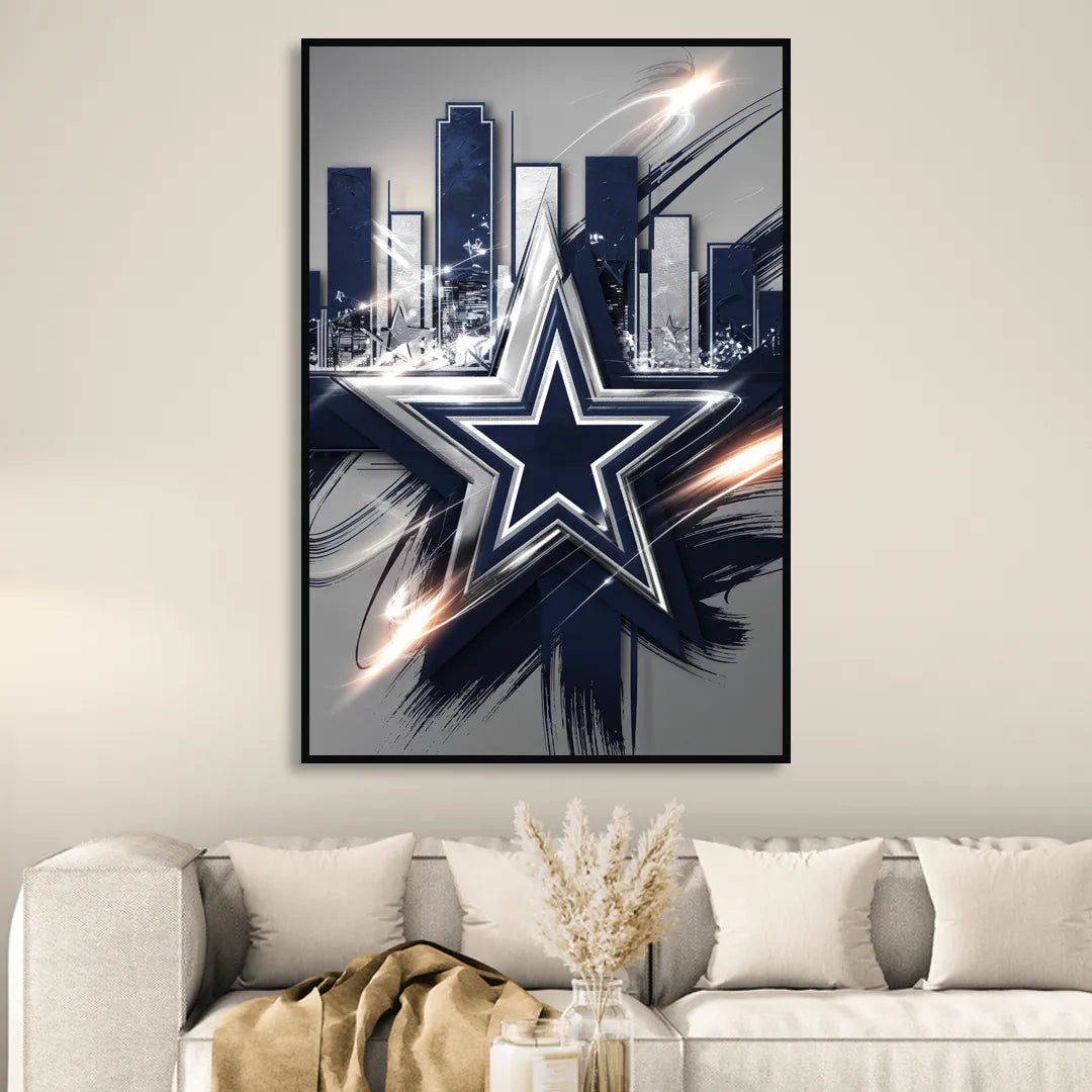 Dallas FC Team Spirit Sitting Room - Black Canvas Wall Art