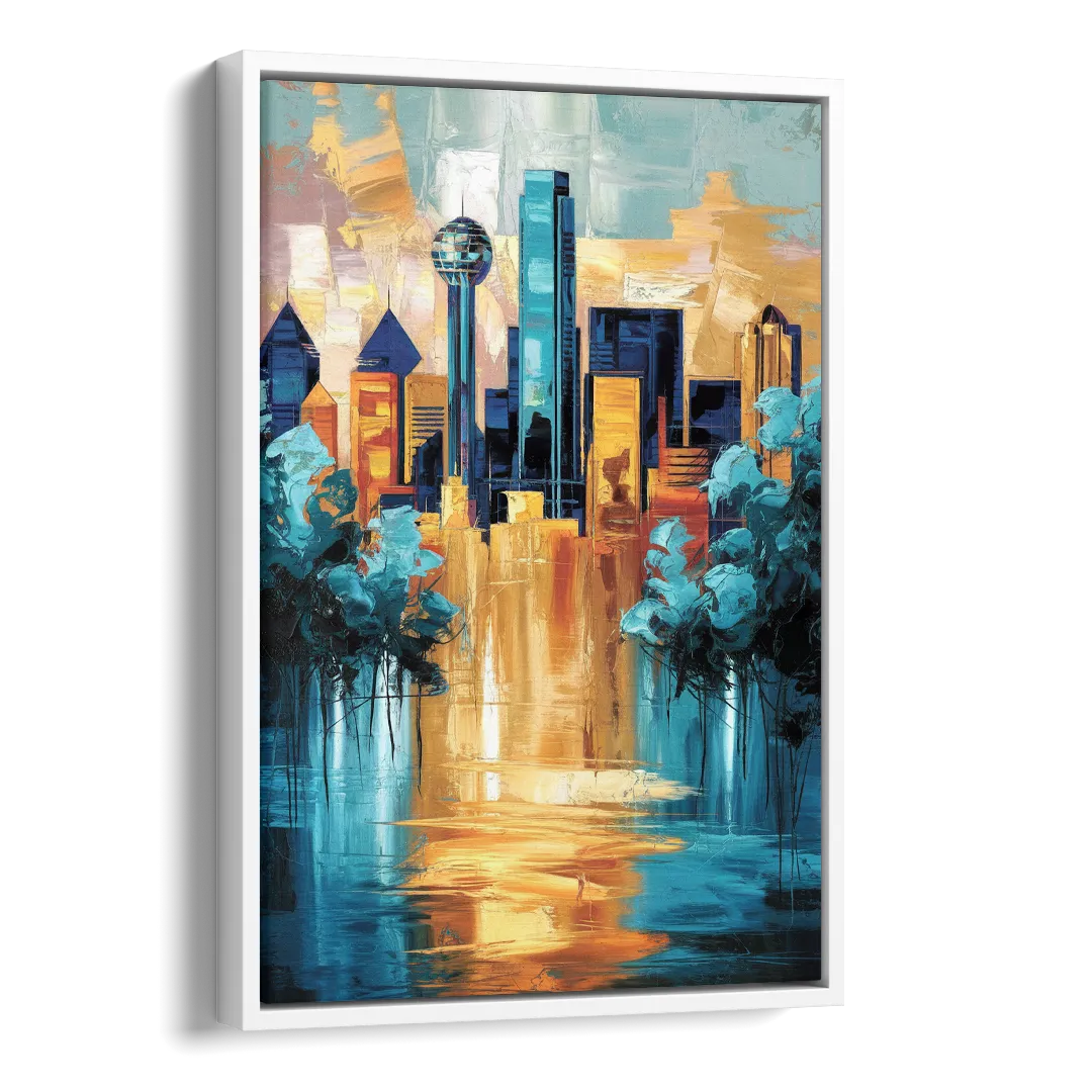 Dallas Historic Landmarks Side - White Canvas Wall Art